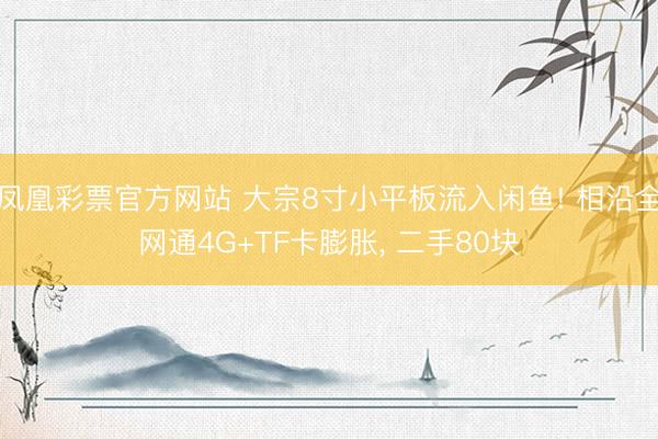 凤凰彩票官方网站 大宗8寸小平板流入闲鱼! 相沿全网通4G+TF卡膨胀, 二手80块