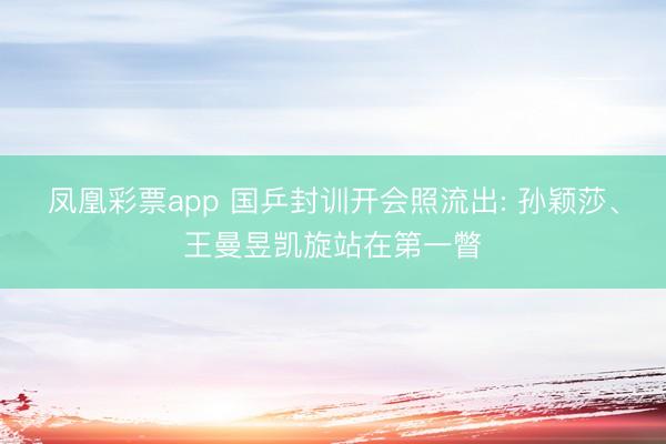 凤凰彩票app 国乒封训开会照流出: 孙颖莎、王曼昱凯旋站在第一瞥