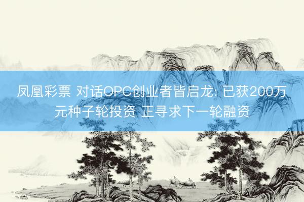 凤凰彩票 对话OPC创业者皆启龙: 已获200万元种子轮投资 正寻求下一轮融资