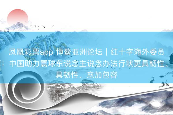 凤凰彩票app 博鳌亚洲论坛｜红十字海外委员会副主席：中国助力寰球东说念主说念办法行状更具韧性、愈加包容