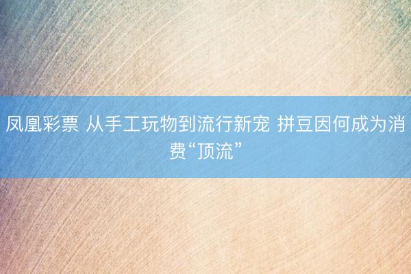 凤凰彩票 从手工玩物到流行新宠 拼豆因何成为消费“顶流”