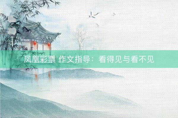 凤凰彩票 作文指导：看得见与看不见